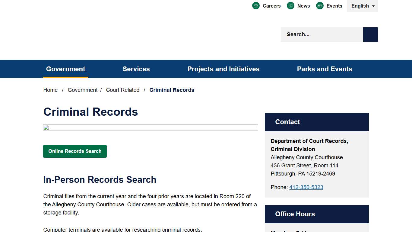 Criminal Records - Allegheny County, PA